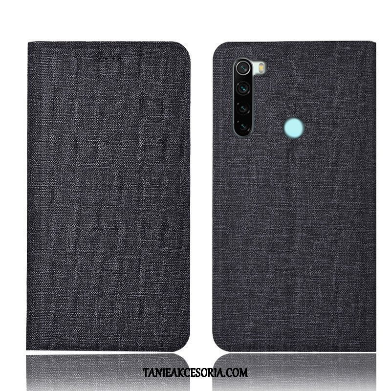 Etui Xiaomi Redmi Note 8 Pro Skórzany Futerał All Inclusive Mały, Obudowa Xiaomi Redmi Note 8 Pro Niebieski Ochraniacz Czerwony Beige