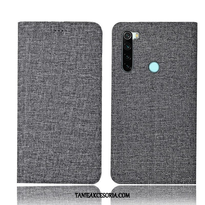 Etui Xiaomi Redmi Note 8 Pro Skórzany Futerał All Inclusive Mały, Obudowa Xiaomi Redmi Note 8 Pro Niebieski Ochraniacz Czerwony Beige