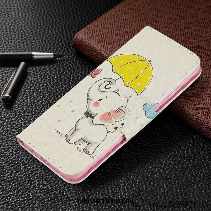 Etui Xiaomi Redmi Note 8 Pro Skórzany Futerał Piękny Kreskówka, Pokrowce Xiaomi Redmi Note 8 Pro Osobowość Mały Czerwony Beige