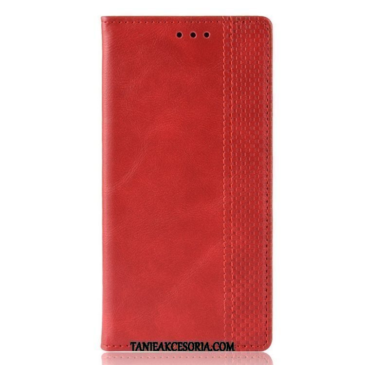 Etui Xiaomi Redmi Note 8 Pro Wzór Magnetyzm Klapa, Futerał Xiaomi Redmi Note 8 Pro Czerwony Karta Telefon Komórkowy Beige