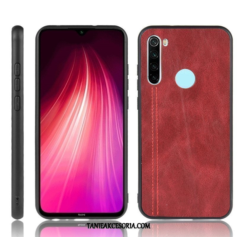 Etui Xiaomi Redmi Note 8t Telefon Komórkowy Mały Ochraniacz, Obudowa Xiaomi Redmi Note 8t Skóra Czerwony Trudno Beige