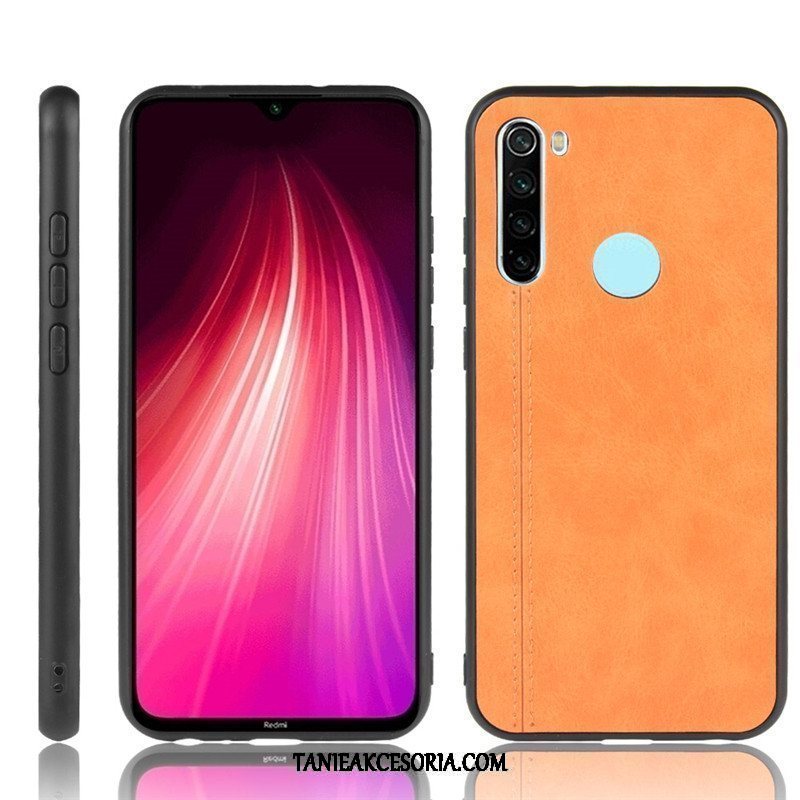 Etui Xiaomi Redmi Note 8t Telefon Komórkowy Mały Ochraniacz, Obudowa Xiaomi Redmi Note 8t Skóra Czerwony Trudno Beige