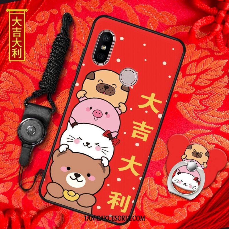 Etui Xiaomi Redmi S2 All Inclusive Ochraniacz Silikonowe, Pokrowce Xiaomi Redmi S2 Czerwony Wiszące Ozdoby Telefon Komórkowy Beige