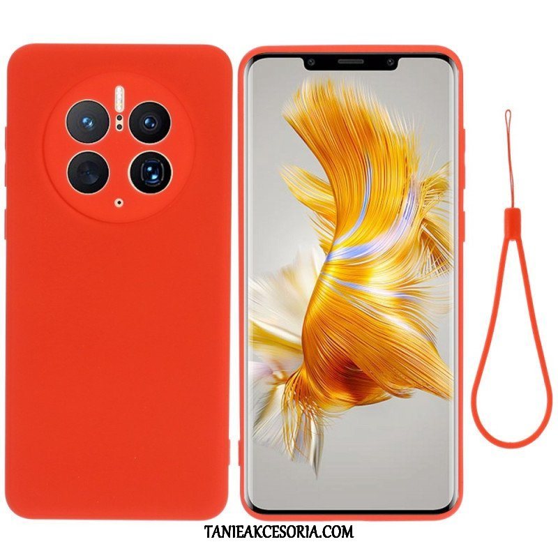 Etui do Huawei Mate 50 Pro Płynny Silikon Ze Smyczą