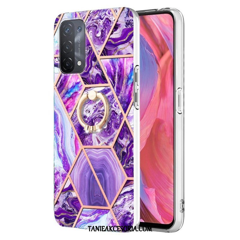 Etui do Oppo A54 5G / A74 5G Marmur Ze Wspornikiem Pierścienia