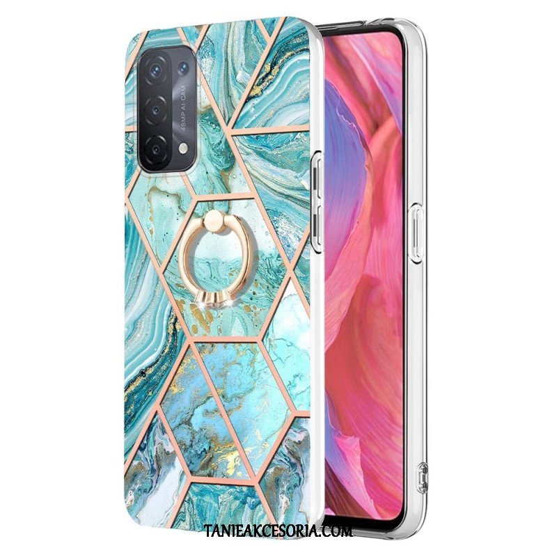 Etui do Oppo A54 5G / A74 5G Marmur Ze Wspornikiem Pierścienia