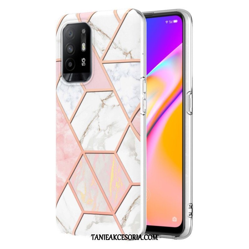 Etui do Oppo A94 5G Błyszczący Geometryczny Marmur