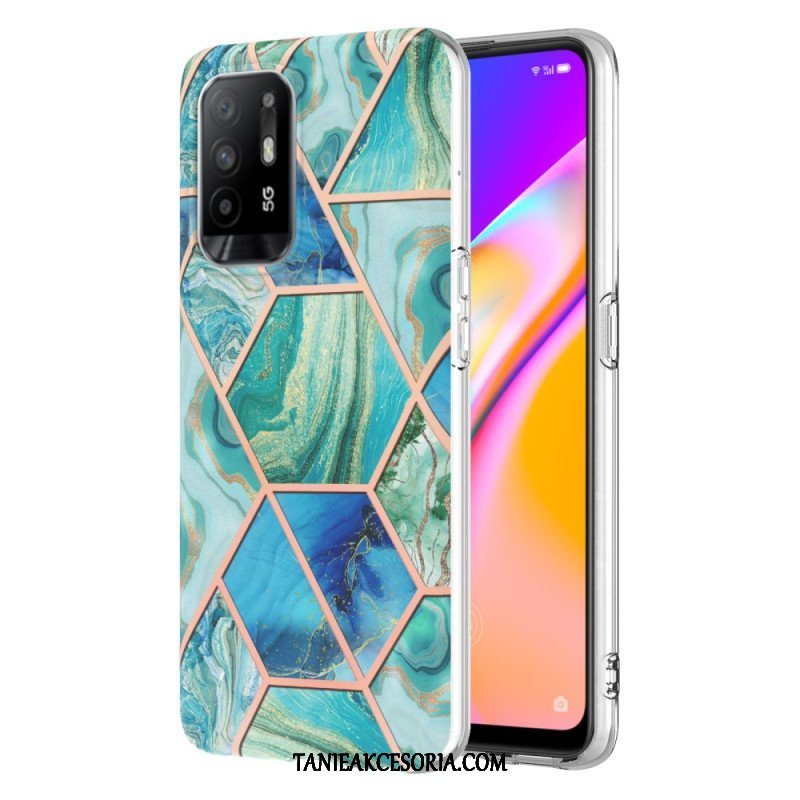 Etui do Oppo A94 5G Błyszczący Geometryczny Marmur