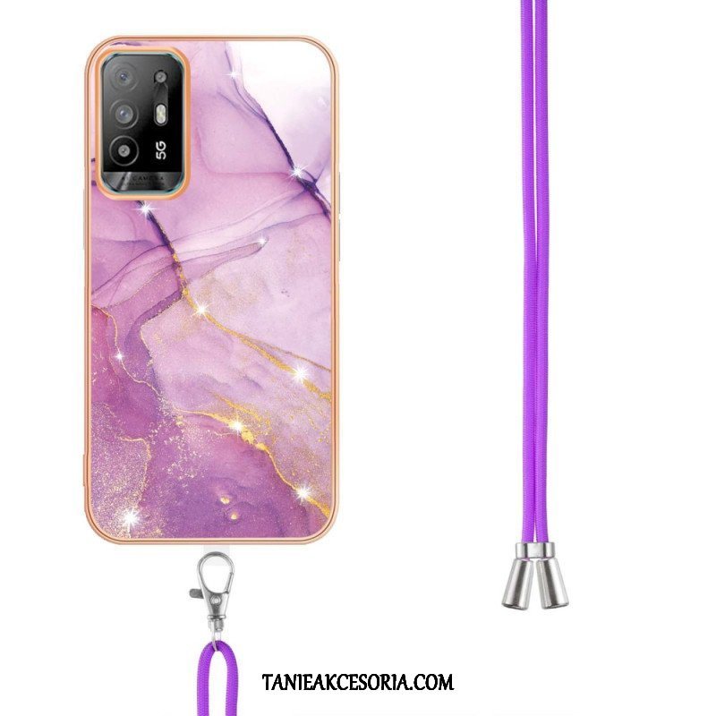 Etui do Oppo A94 5G Marmur Ze Sznurkiem