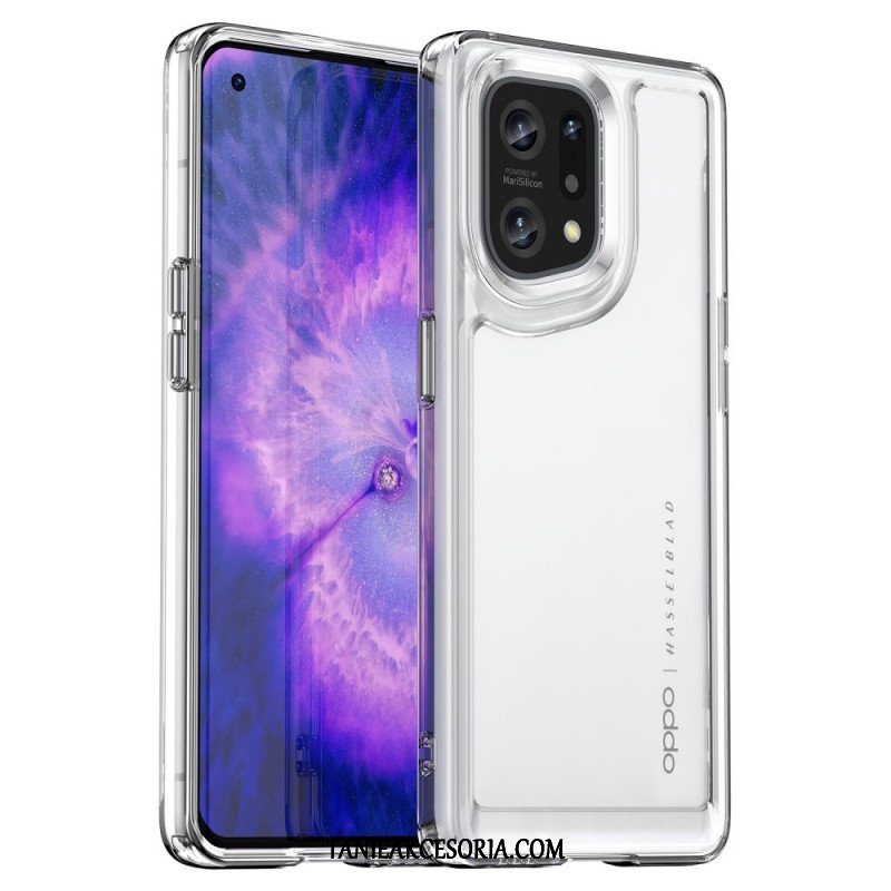 Etui do Oppo Find X5 Hybrydowe Przezroczyste Kolorowe Krawędzie