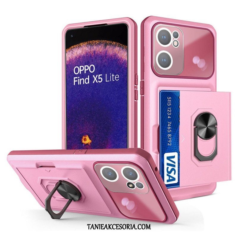 Etui do Oppo Find X5 Lite Uchwyt Na Pierścień I Uchwyt Na Kartę