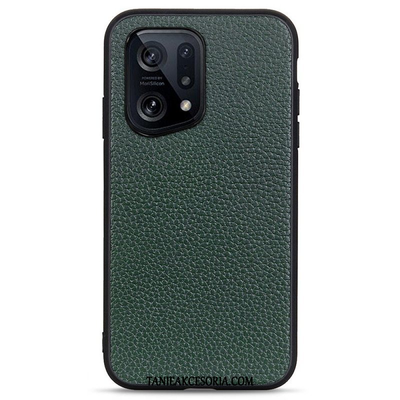 Etui do Oppo Find X5 Prawdziwa Skóra Litchi