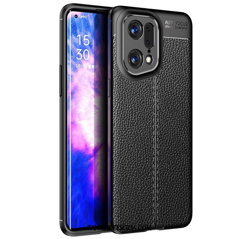 Etui do Oppo Find X5 Pro Efekt Skóry Liczi Z Podwójną Linią