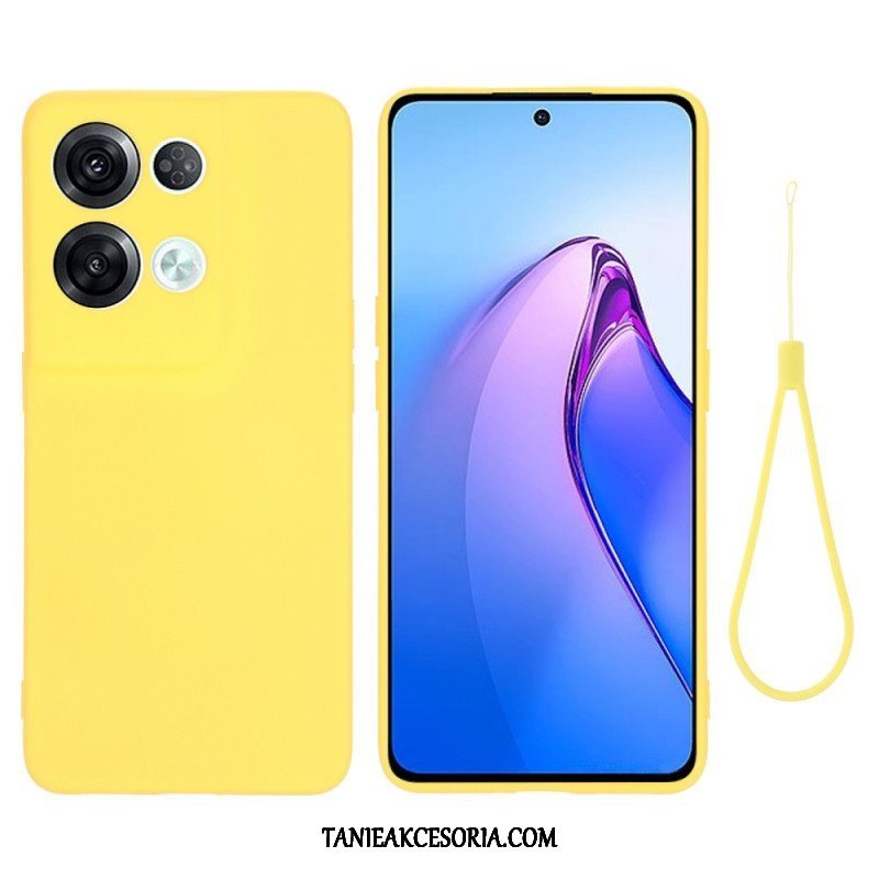 Etui do Oppo Reno 8 Pro z Łańcuch Płynny Silikon W Paski