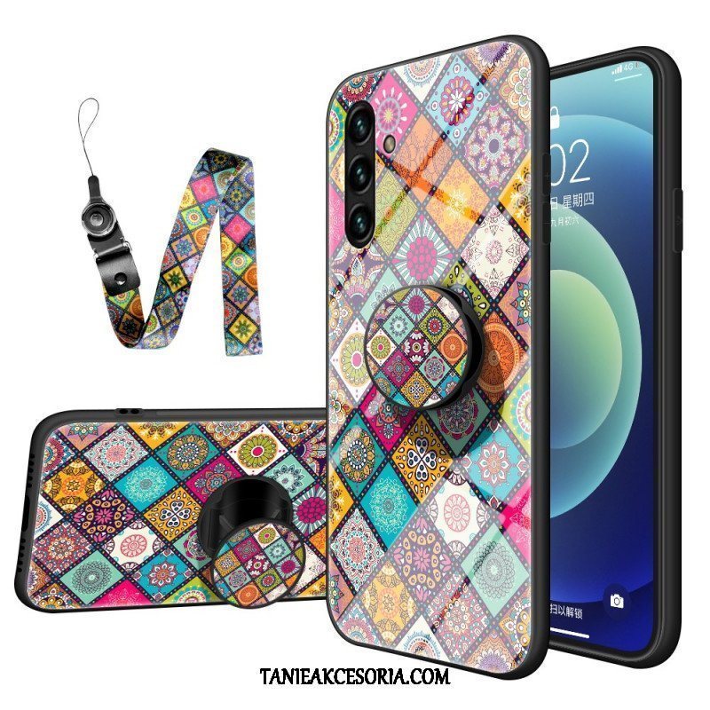 Etui do Samsung Galaxy A13 5G / A04s Patchworkowy Uchwyt Magnetyczny