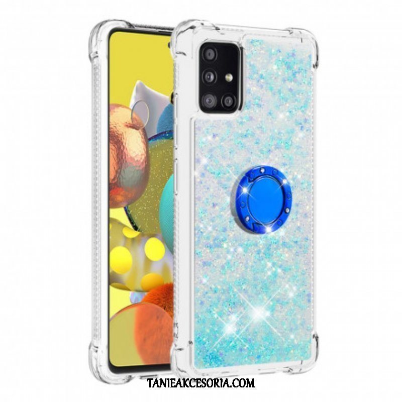 Etui do Samsung Galaxy A51 5G Cekiny Z Podparciem Pierścienia