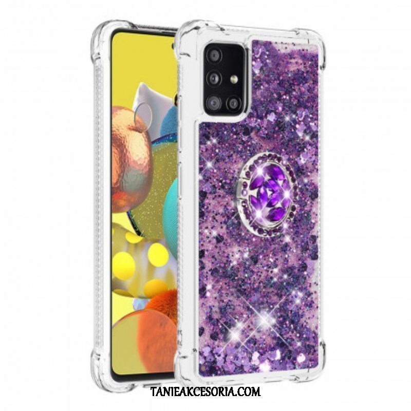 Etui do Samsung Galaxy A51 5G Cekiny Z Podparciem Pierścienia