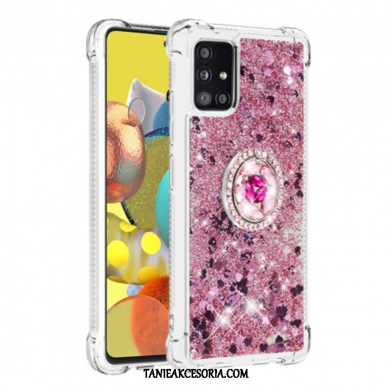 Etui do Samsung Galaxy A51 5G Cekiny Z Podparciem Pierścienia