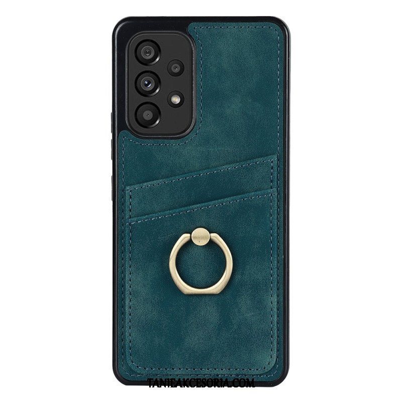 Etui do Samsung Galaxy A53 5G Vintage Wspornik Pierścieniowy I Uchwyt Na Kartę