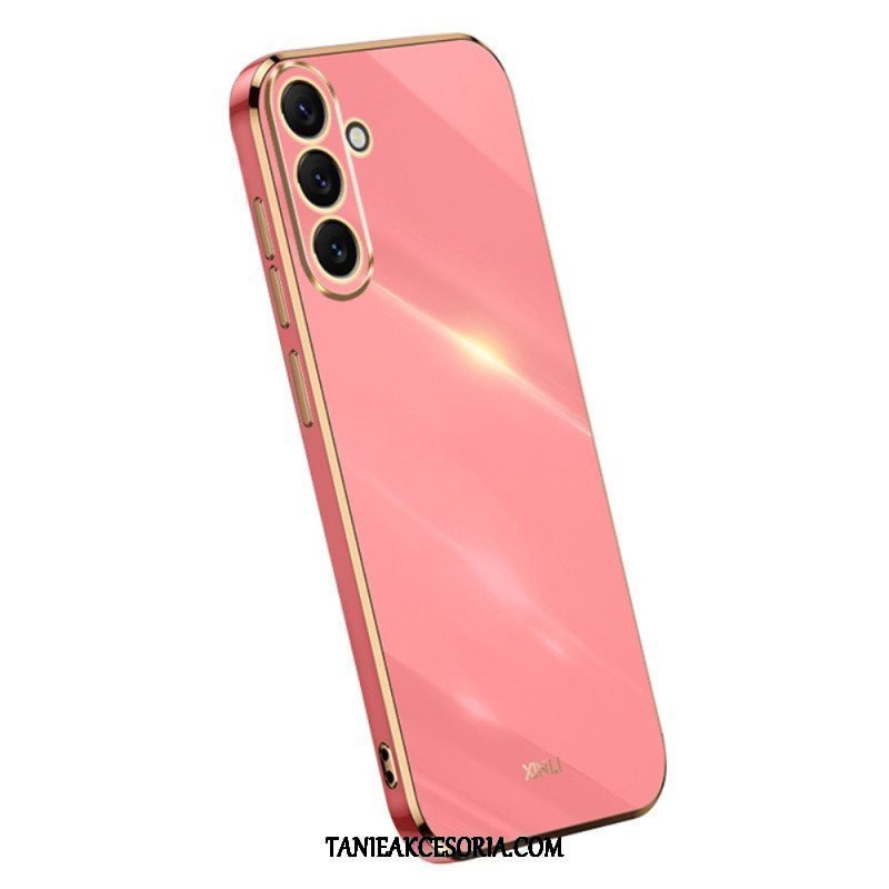 Etui do Samsung Galaxy A54 5G Silikonowe Złote Krawędzie