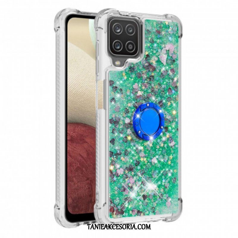 Etui do Samsung Galaxy M12 / A12 Cekiny Z Podparciem Pierścienia