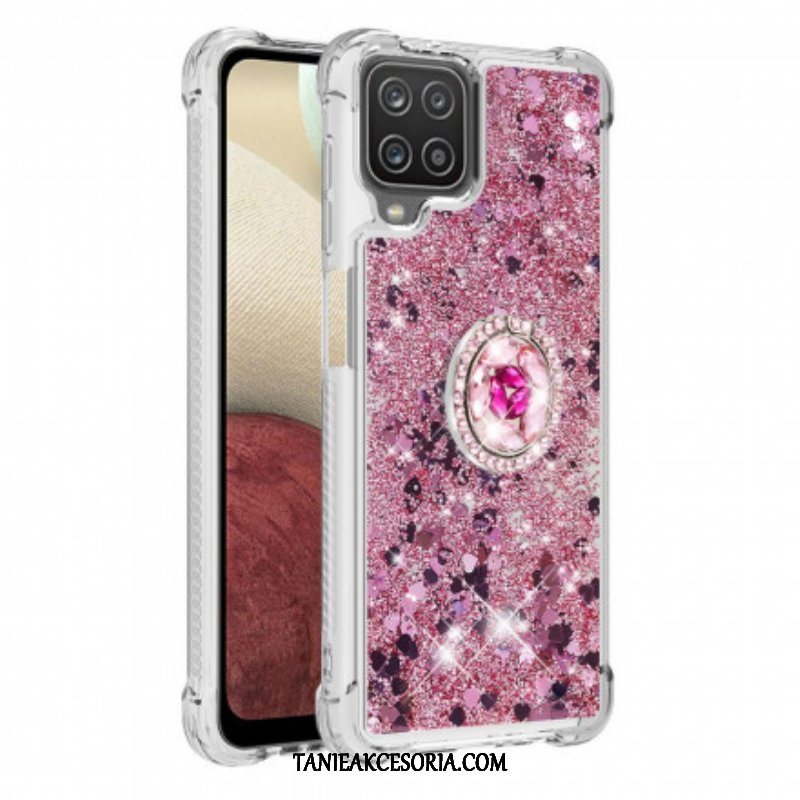 Etui do Samsung Galaxy M12 / A12 Cekiny Z Podparciem Pierścienia