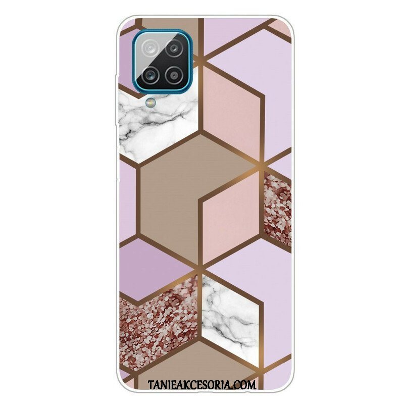 Etui do Samsung Galaxy M12 / A12 Geometryczny Marmur