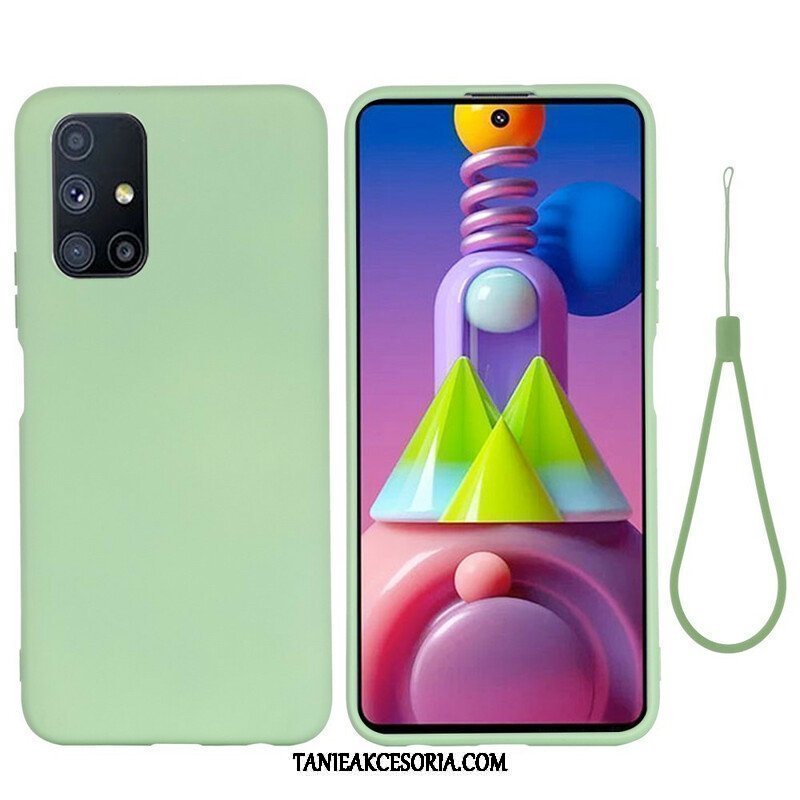 Etui do Samsung Galaxy M51 Płynny Silikon Ze Smyczą