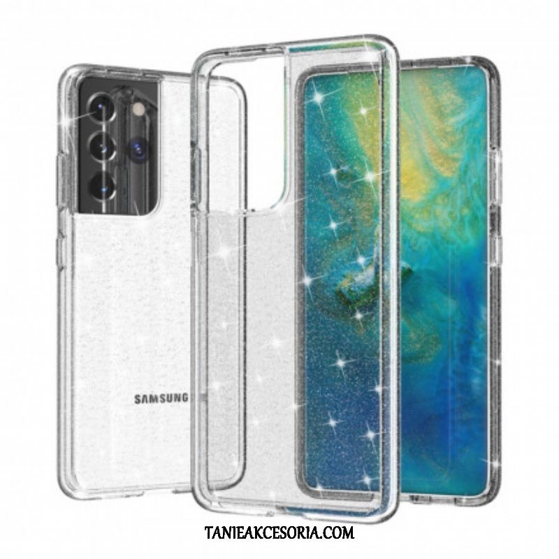 Etui do Samsung Galaxy S21 Ultra 5G Przezroczyste Cekiny