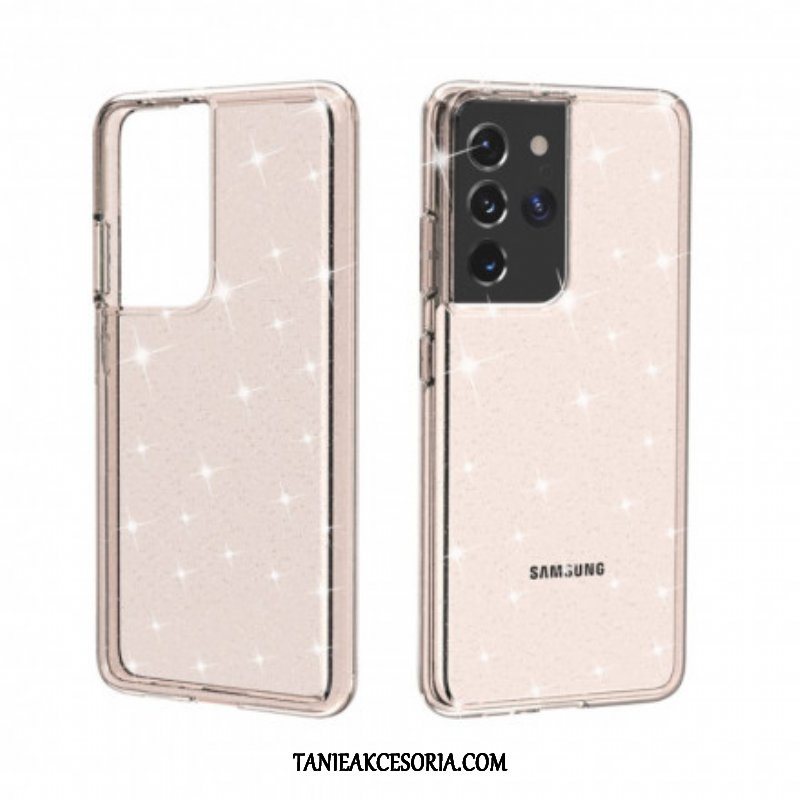 Etui do Samsung Galaxy S21 Ultra 5G Przezroczyste Cekiny