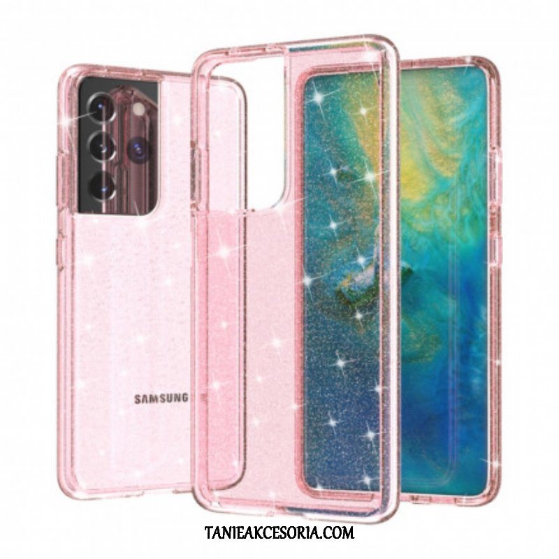 Etui do Samsung Galaxy S21 Ultra 5G Przezroczyste Cekiny