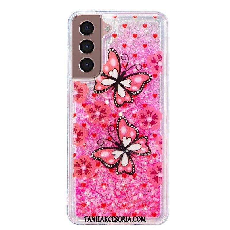 Etui do Samsung Galaxy S22 5G Cekiny Motyle