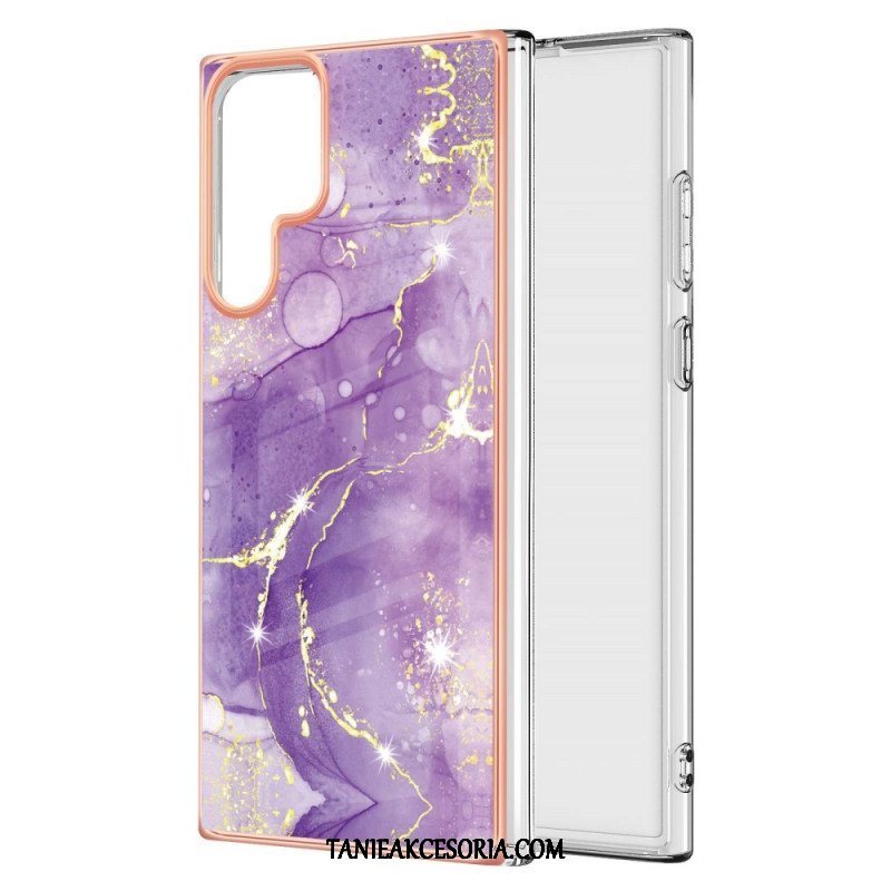 Etui do Samsung Galaxy S22 Ultra 5G Elastyczny Styl Marmuru