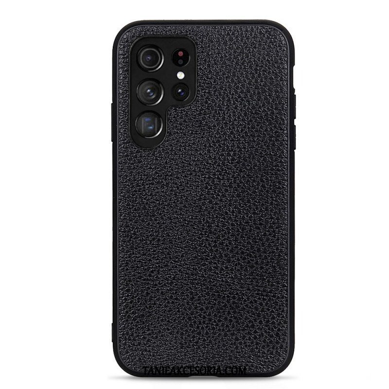 Etui do Samsung Galaxy S22 Ultra 5G Prawdziwa Skóra Litchi