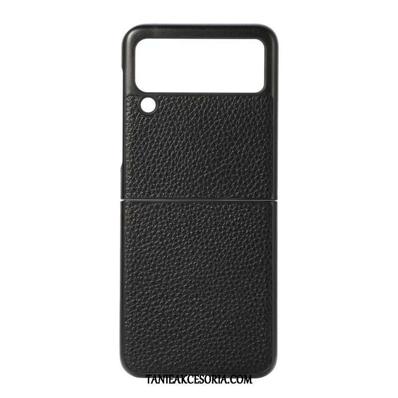 Etui do Samsung Galaxy Z Flip 3 5G Etui Folio Oryginalna Skóra W Kolorze Liczi