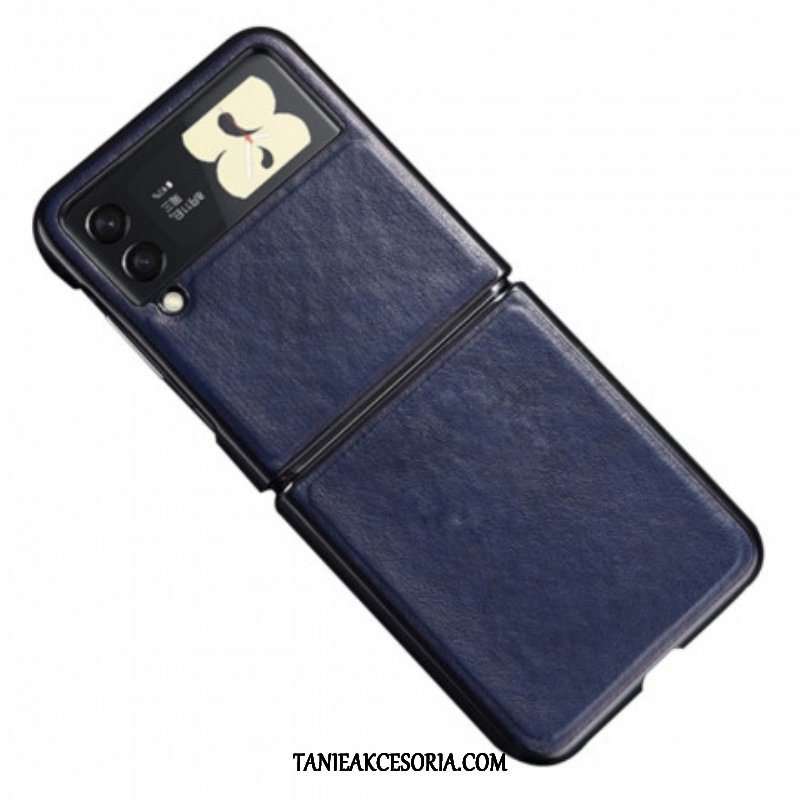 Etui do Samsung Galaxy Z Flip 3 5G Etui Folio Przeszycia Z Efektem Skóry