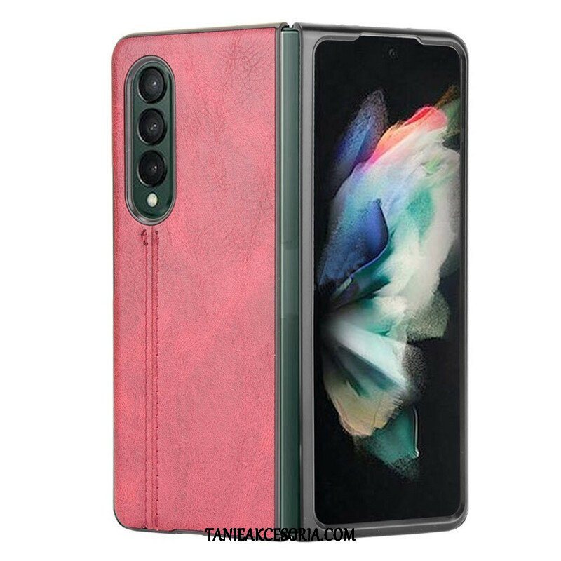 Etui do Samsung Galaxy Z Fold 3 5G Skórzany Efekt Couture