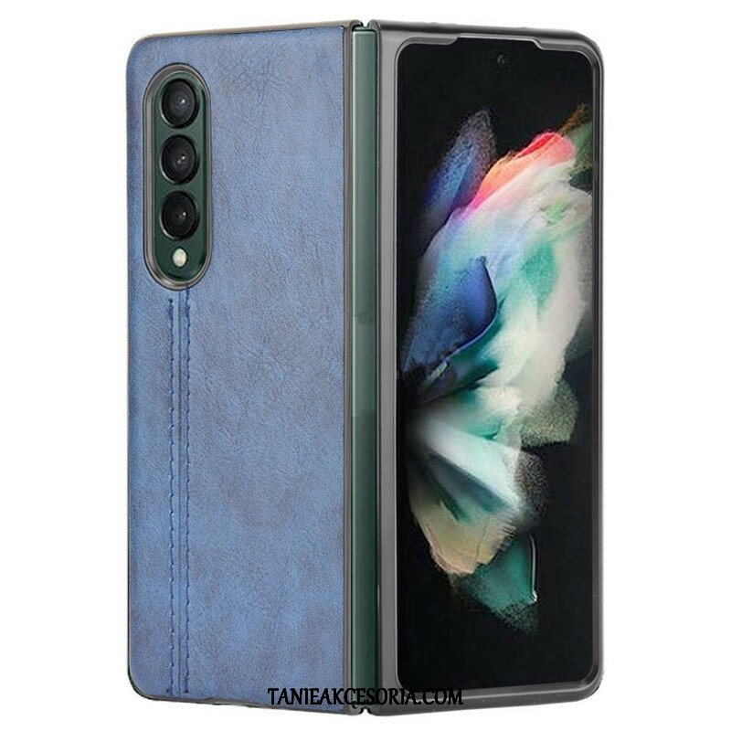 Etui do Samsung Galaxy Z Fold 3 5G Skórzany Efekt Couture