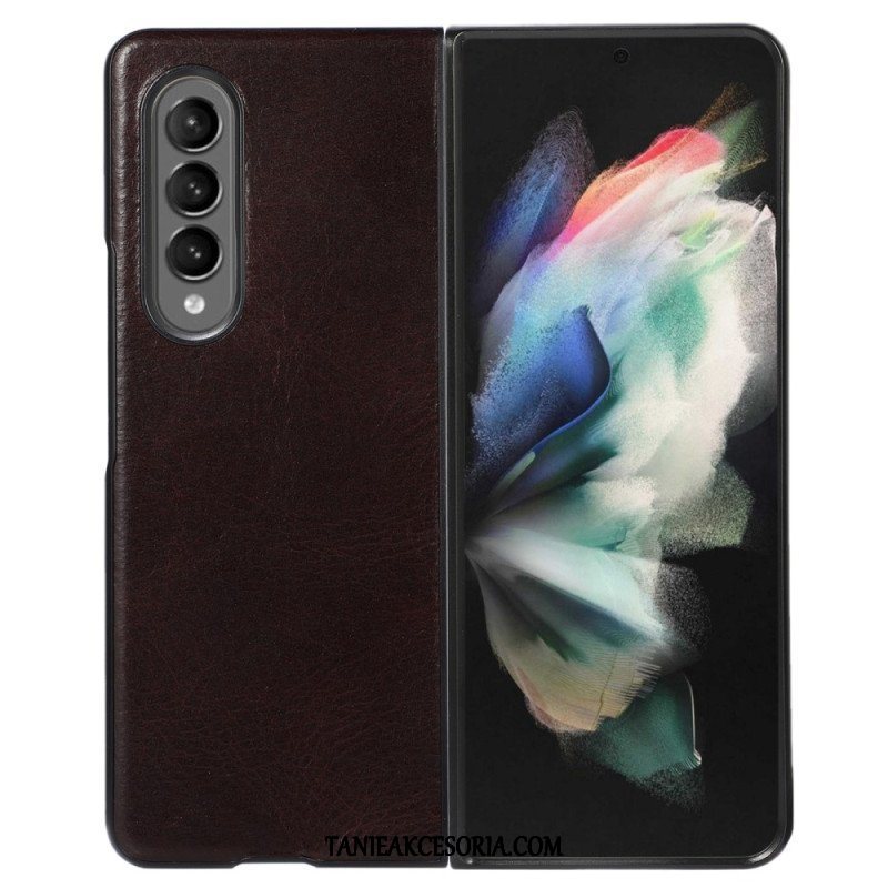 Etui do Samsung Galaxy Z Fold 4 Klasyczna Oryginalna Skóra Bydlęca