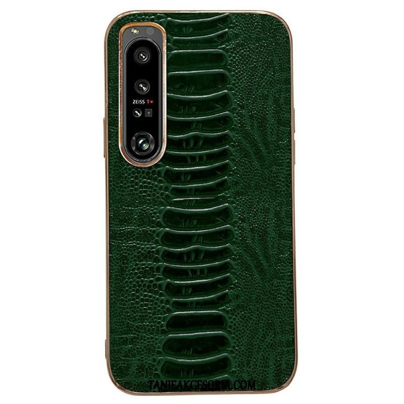 Etui do Sony Xperia 1 IV Skóra Naturalna W Stylu Krokodyla