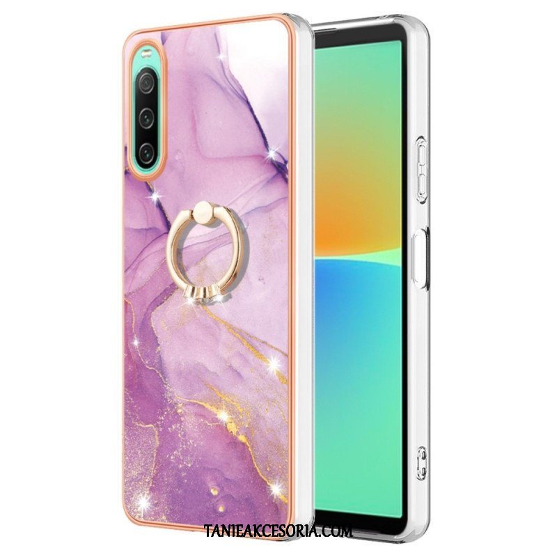 Etui do Sony Xperia 10 IV Marmur Ze Wspornikiem Pierścienia