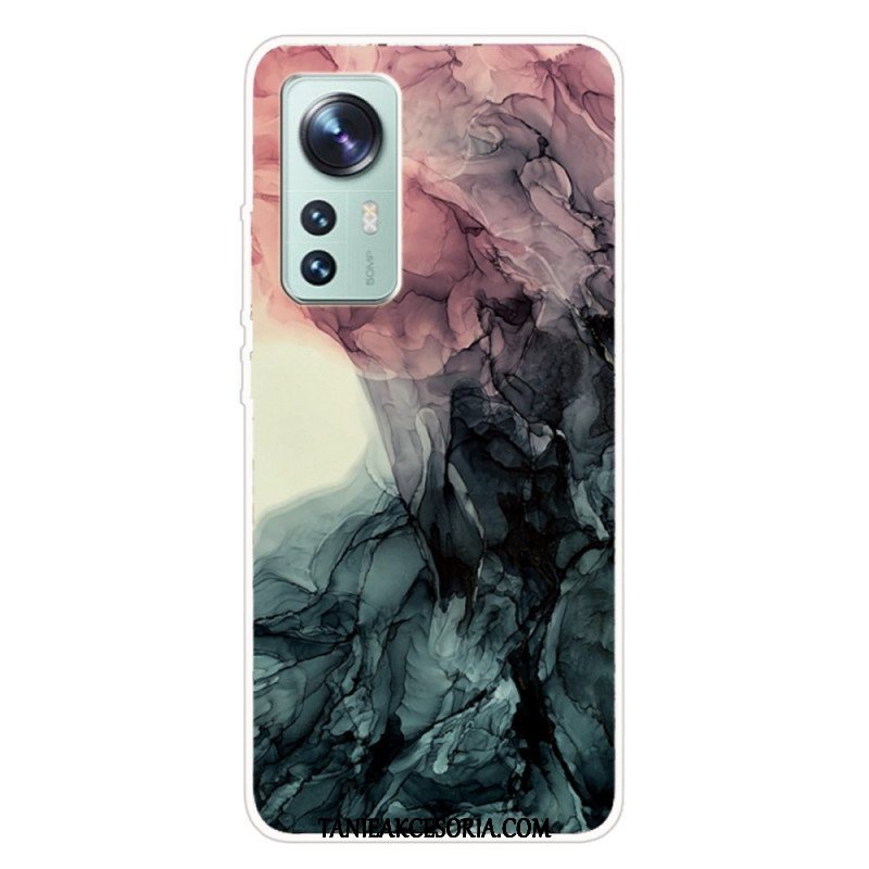 Etui do Xiaomi 12 Pro Akwarela Z Marmuru Silikonowego