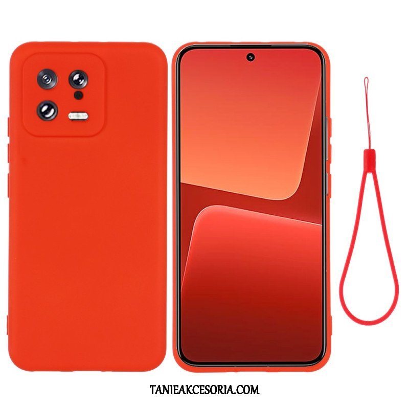 Etui do Xiaomi 13 Płynny Silikon Ze Smyczą