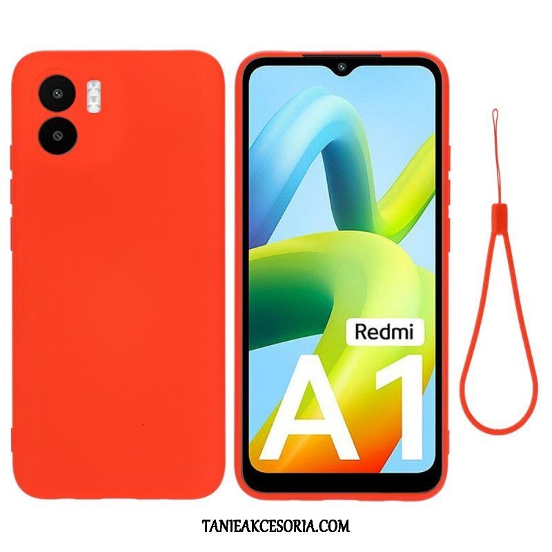 Etui do Xiaomi Redmi A1 z Łańcuch Płynny Silikon W Paski