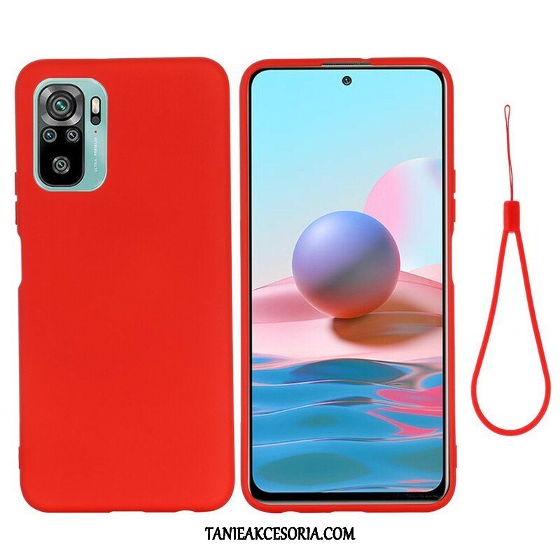 Etui do Xiaomi Redmi Note 10 / 10S Płynny Silikon Ze Smyczą