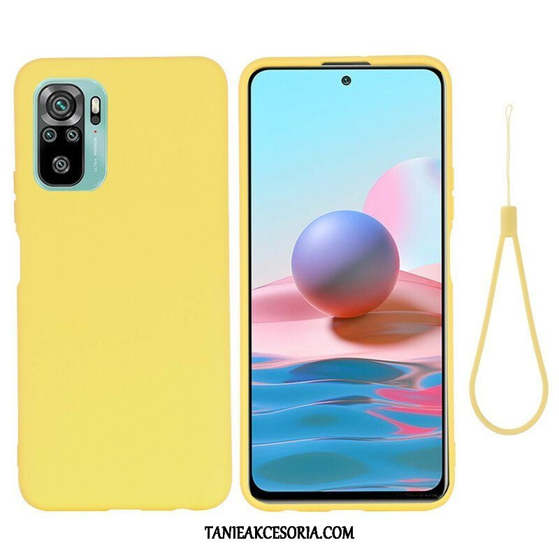 Etui do Xiaomi Redmi Note 10 / 10S Płynny Silikon Ze Smyczą