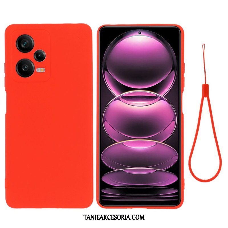 Etui do Xiaomi Redmi Note 12 Pro Plus Płynny Silikon Ze Smyczą