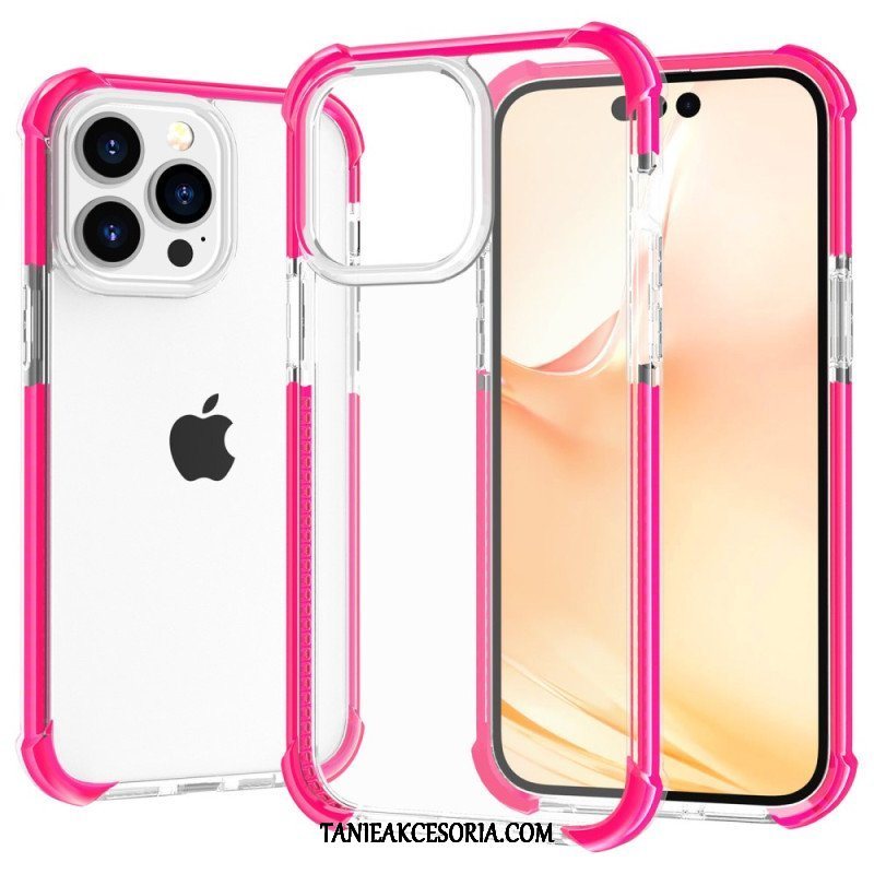 Etui do iPhone 14 Pro Max Przezroczyste Kolorowe Krawędzie