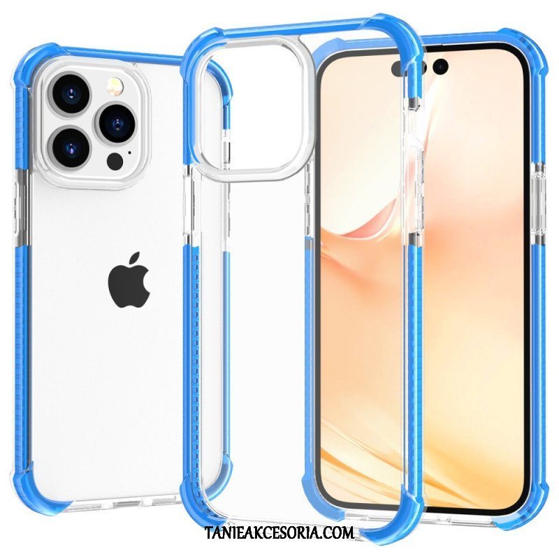 Etui do iPhone 14 Pro Max Przezroczyste Kolorowe Krawędzie