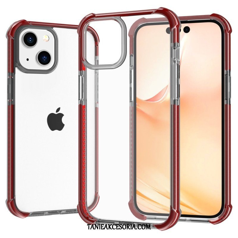 Etui do iPhone 14 Przezroczyste Kolorowe Krawędzie